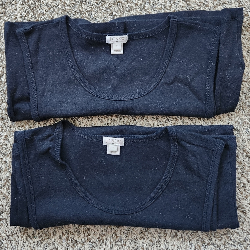 J.CREW Two Black Tank Tops Size L